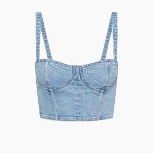 Denim Forum Aritzia Bra Lightweight Denim Cecily Blue Sz Large❤️